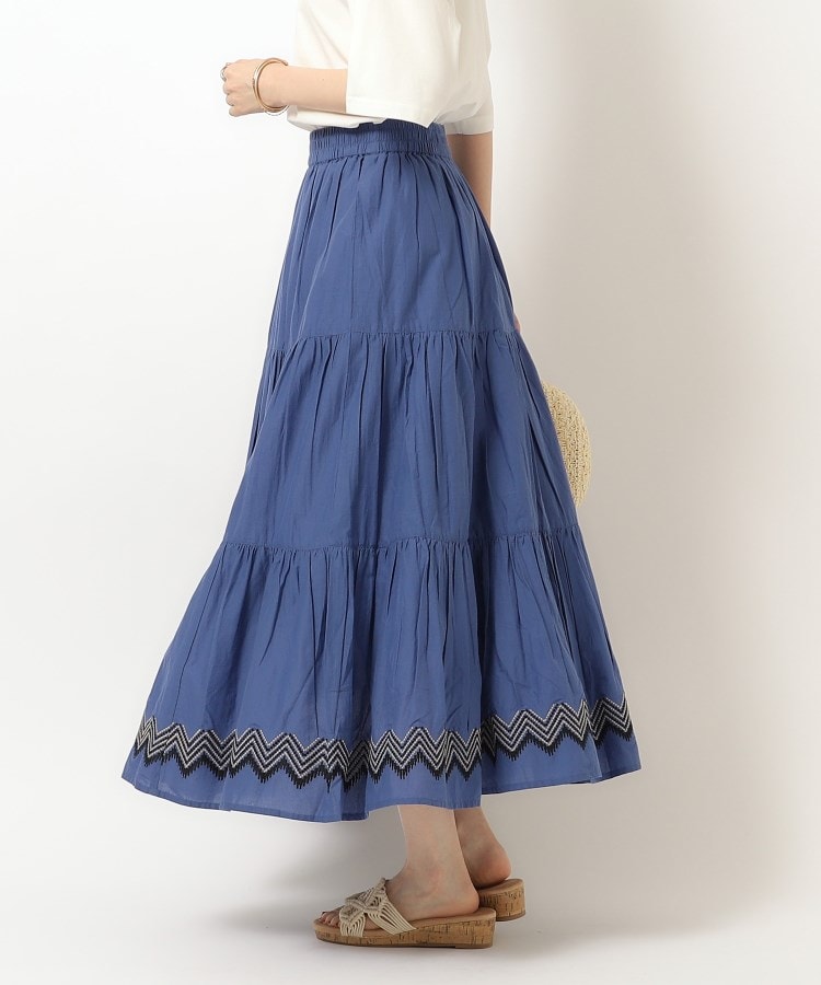 シューラルー(SHOO・LA・RUE)のふわっと揺れる インド綿 ティアード刺繍スカート14