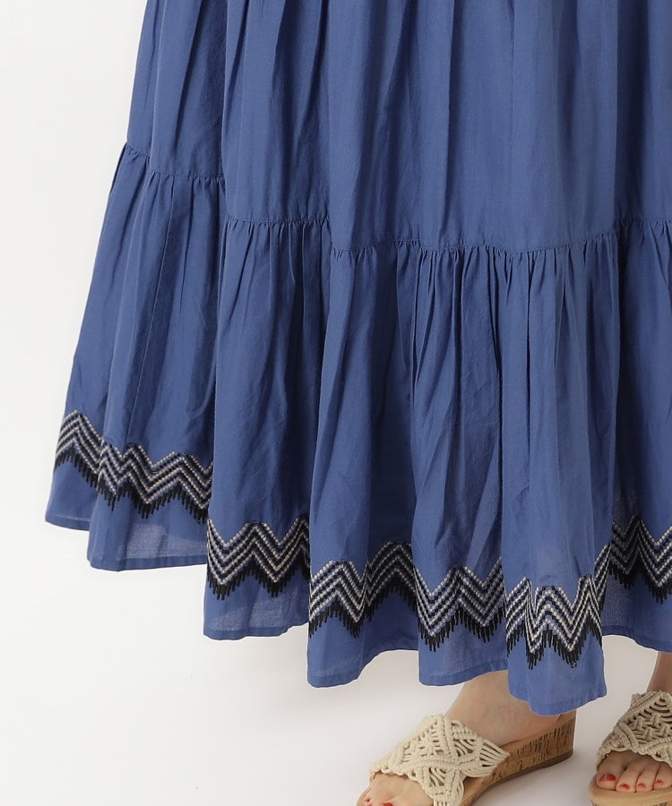 シューラルー(SHOO・LA・RUE)のふわっと揺れる インド綿 ティアード刺繍スカート21