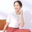 シューラルー(SHOO・LA・RUE)の【洗える】やっぱりこれが使える！ プレーンTシャツ ホワイト(001)