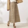 シューラルー(SHOO・LA・RUE)のコーデのアクセントに とろみ総柄ガウチョパンツ ライトベージュ(151)