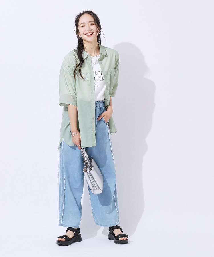 シューラルー(SHOO・LA・RUE)の【洗える】ふわり軽い ゆるシルエット前開きシャツ7