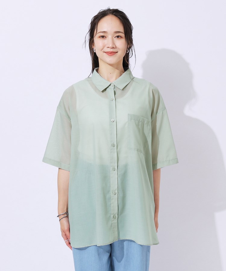 シューラルー(SHOO・LA・RUE)の【洗える】ふわり軽い ゆるシルエット前開きシャツ13