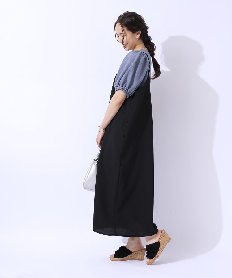 洗える】着丈が調節できる 楊柳キャミワンピース(マキシ 洗える】着丈が調節できる 楊柳キャミワンピース(マキシ