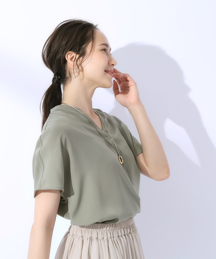 シューラルー(SHOO・LA・RUE)の【洗える/プチプラ/無理せずキレイ】女性らしく好印象 スキッパーブラウス8