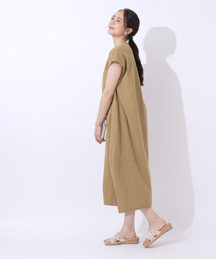 洗える】コクーンシルエットワンピース(マキシ・ロング 洗える】コクーンシルエットワンピース(マキシ・ロング