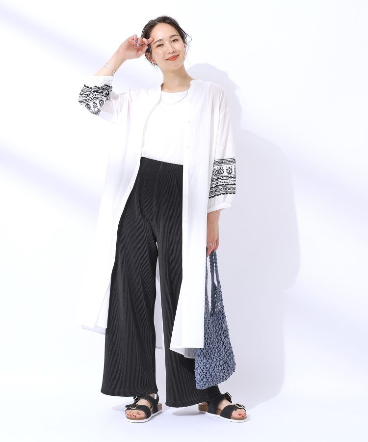 シューラルー(SHOO・LA・RUE)の【洗える】レイヤードにも さらっと穿ける 大人プリーツ イージーパンツ20
