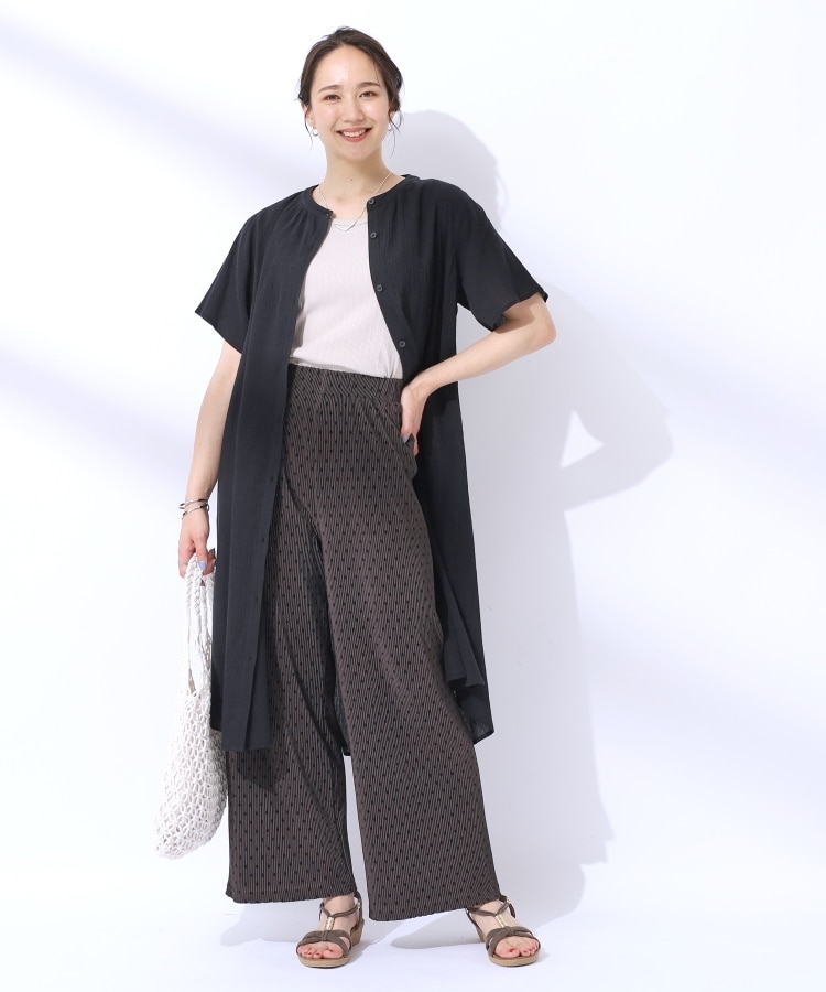 シューラルー(SHOO・LA・RUE)の【洗える】レイヤードにも さらっと穿ける 大人プリーツ イージーパンツ4