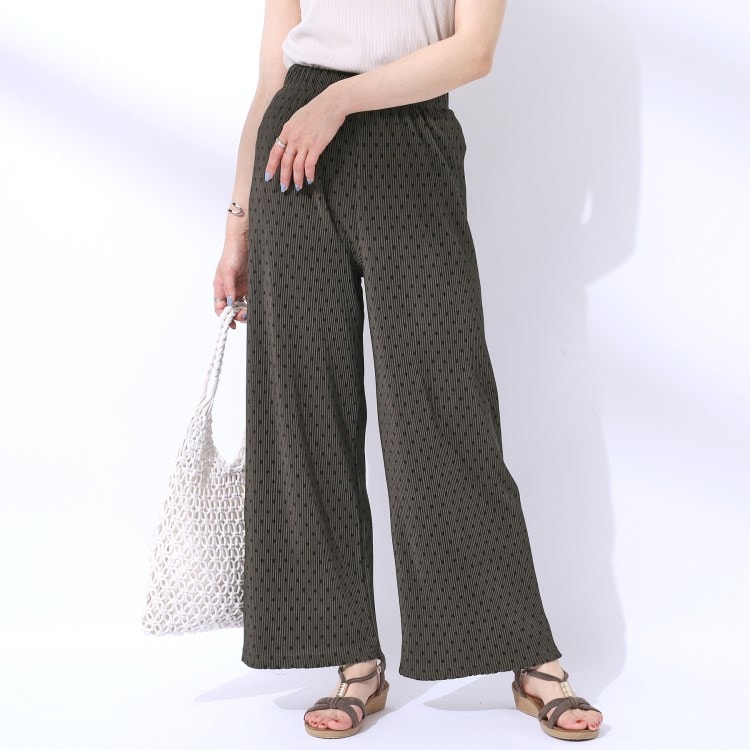 シューラルー(SHOO・LA・RUE)の【洗える】レイヤードにも さらっと穿ける 大人プリーツ イージーパンツ フルレングスパンツ