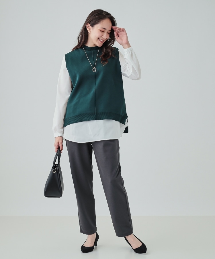 シューラルー(SHOO・LA・RUE)の【高レビュー/S-LL/洗濯後シワになりにくい】スマートに見えるイージーパンツ15