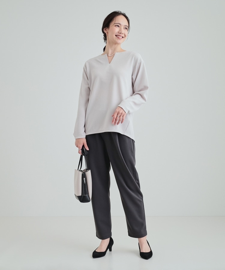 シューラルー(SHOO・LA・RUE)の【高レビュー/S-LL/洗濯後シワになりにくい】スマートに見えるイージーパンツ28