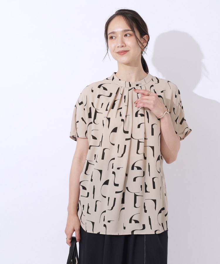 シューラルー(SHOO・LA・RUE)の【洗える】周りと差がつく プリントハイネックブラウス5