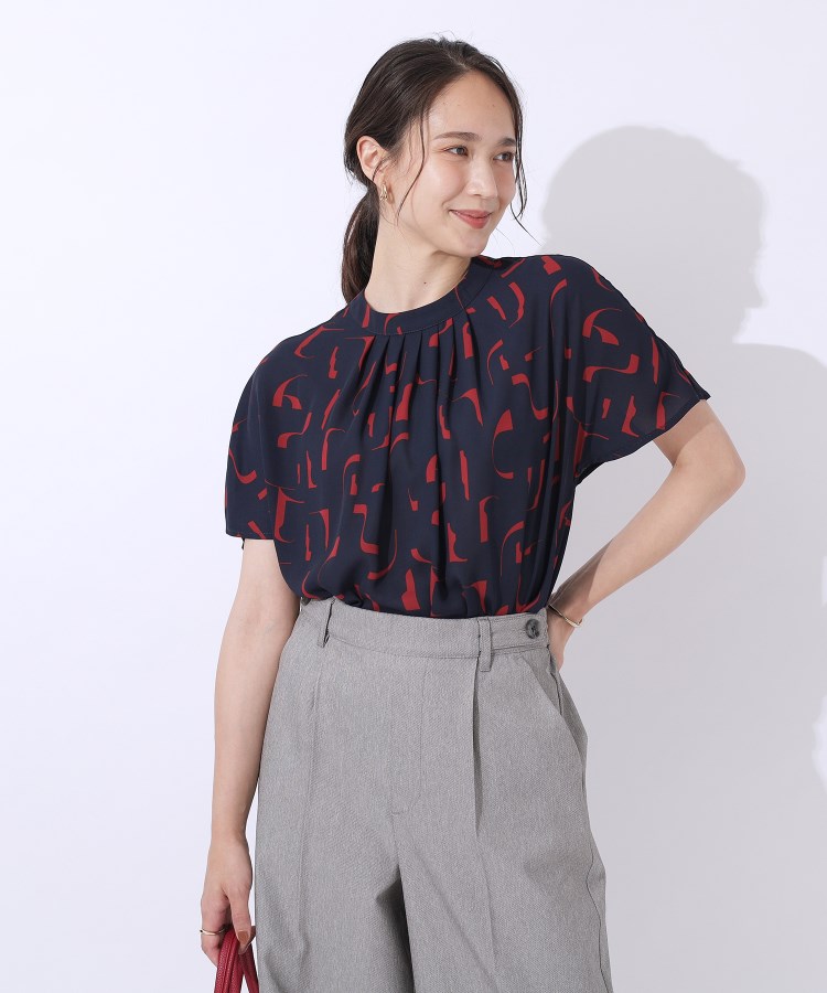 シューラルー(SHOO・LA・RUE)の【洗える】周りと差がつく プリントハイネックブラウス9