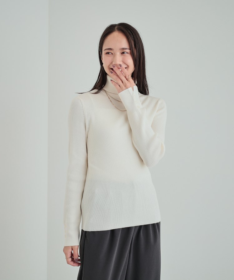 シューラルー(SHOO・LA・RUE)の【高レビュー/洗える/S-3L】ちくちくしにくい なめらか リブタートルニット5
