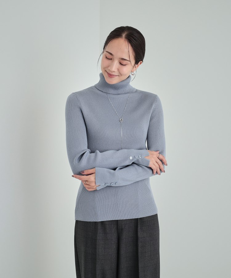 シューラルー(SHOO・LA・RUE)の【高レビュー/洗える/S-3L】ちくちくしにくい なめらか リブタートルニット37