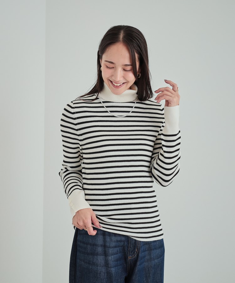 シューラルー(SHOO・LA・RUE)の【高レビュー/洗える/S-3L】ちくちくしにくい なめらか リブタートルニット41