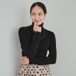 シューラルー(SHOO・LA・RUE)の【高レビュー/洗える/S-3L】ちくちくしにくい なめらか リブタートルニット ブラック(019)