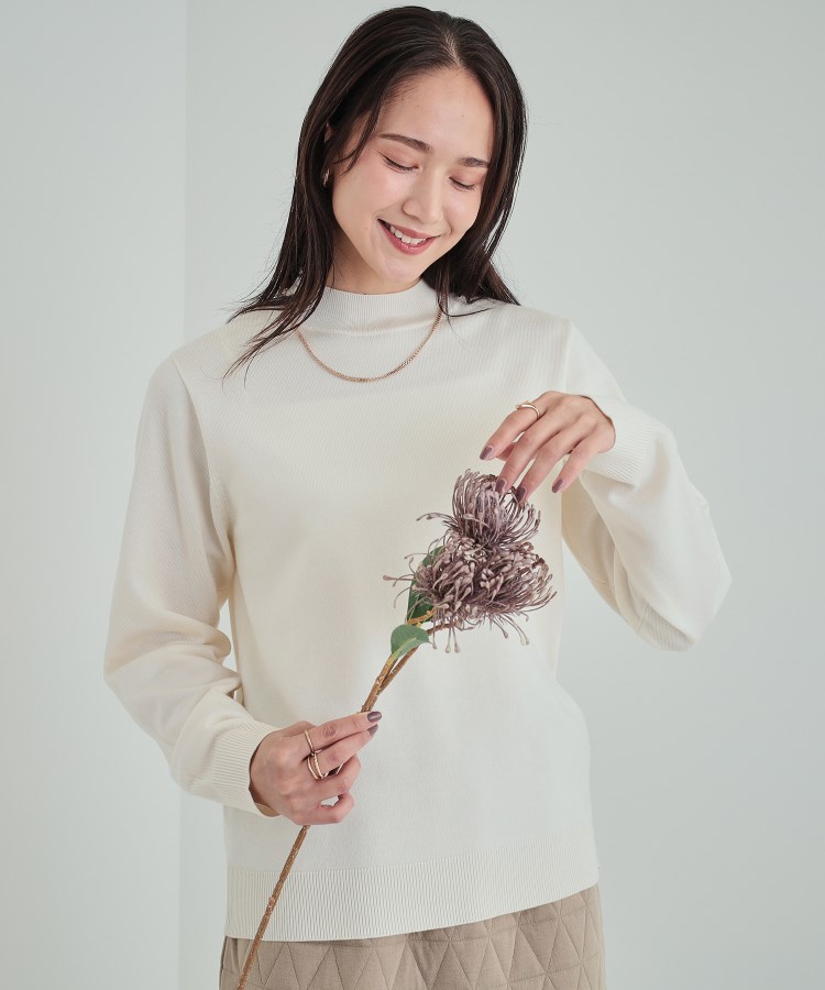 高レビュー/洗える】ちくちくしにくい なめらかハイネックニット 高レビュー/洗える】ちくちくしにくい なめらかハイネックニット