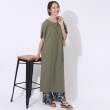 シューラルー(SHOO・LA・RUE)の【洗える】ゆるり さらり カノコ切替ワンピース オリーブグリーン(026)