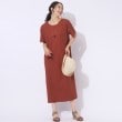 シューラルー(SHOO・LA・RUE)の【洗える】ゆるり さらり カノコ切替ワンピース オレンジ(069)