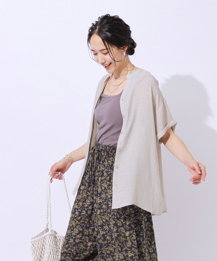 シューラルー(SHOO・LA・RUE)の程よいルーズ感が大人見え シアースラブ前開きシャツ14
