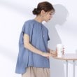 シューラルー(SHOO・LA・RUE)の後ろ姿も抜かりなく バックシャーリング切り替えトップス ブルー(092)