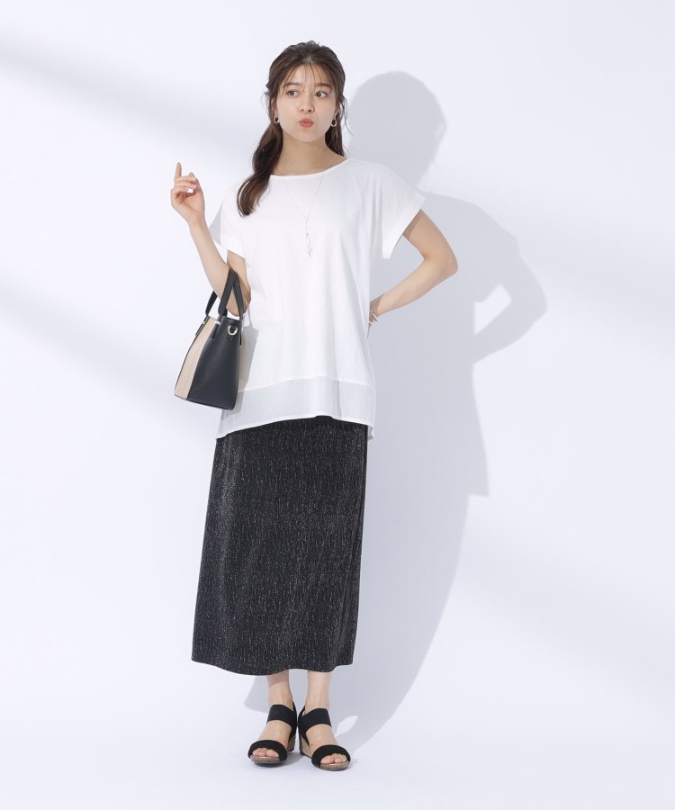 シューラルー(SHOO・LA・RUE)の異素材切替ペプラムTシャツ3