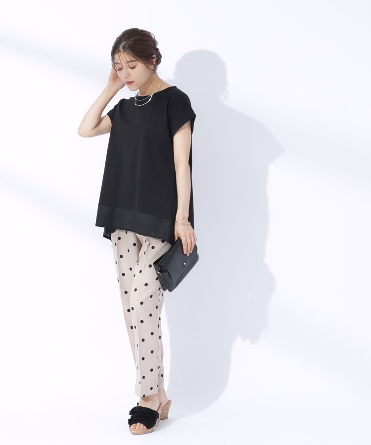 シューラルー(SHOO・LA・RUE)の異素材切替ペプラムTシャツ7