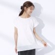 シューラルー(SHOO・LA・RUE)の異素材切替ペプラムTシャツ ホワイト(001)