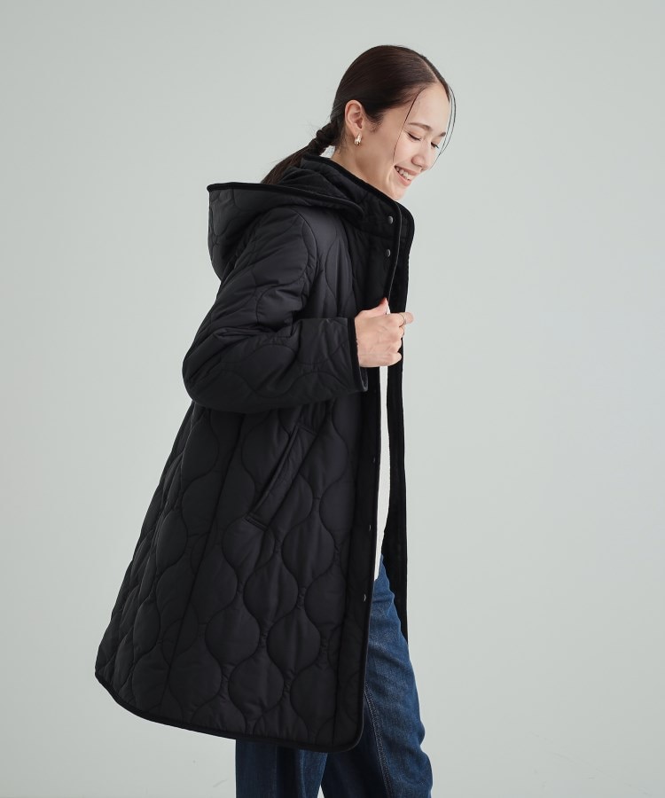 シューラルー(SHOO・LA・RUE)の【撥水/フード取り外し可】冬に嬉しいこだわり満載 ひょうたん柄キルトコート2
