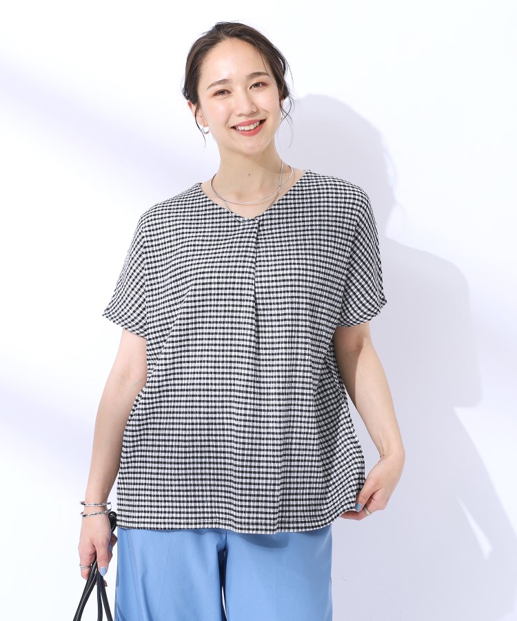シューラルー(SHOO・LA・RUE)の【洗える】甘すぎないギンガムチェック トップス1