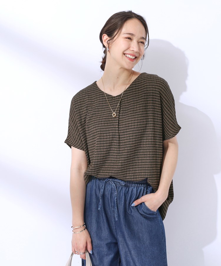 シューラルー(SHOO・LA・RUE)の【洗える】甘すぎないギンガムチェック トップス11