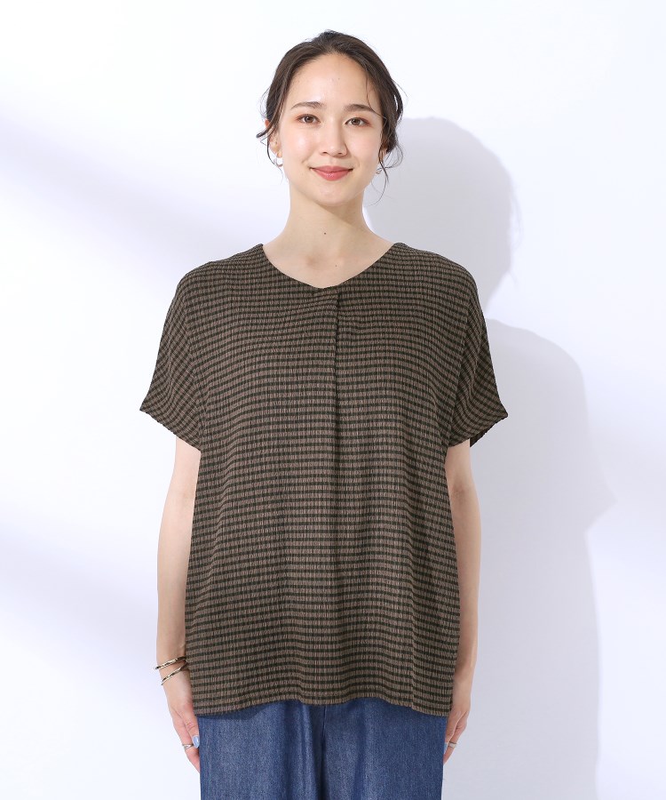 シューラルー(SHOO・LA・RUE)の【洗える】甘すぎないギンガムチェック トップス15