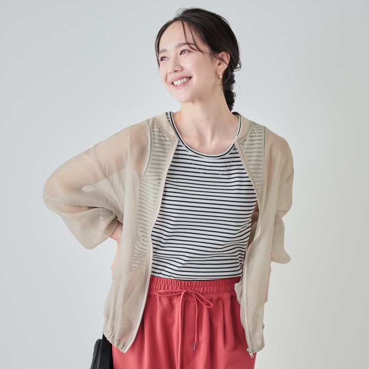 シューラルー(SHOO・LA・RUE)の【洗える】上品なシアー感で魅せる ふんわりシルエットブルゾン ブルゾン/ジャンバー