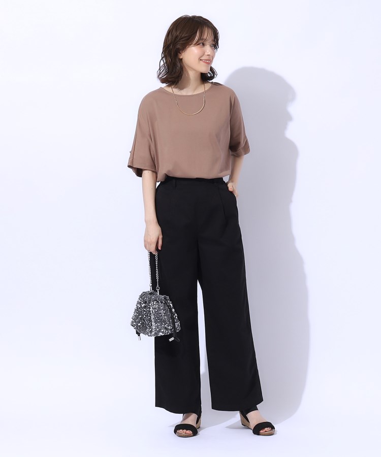 洗える】好印象な大人カジュアル チノワイドパンツ(フル 洗える】好印象な大人カジュアル チノワイドパンツ(フル