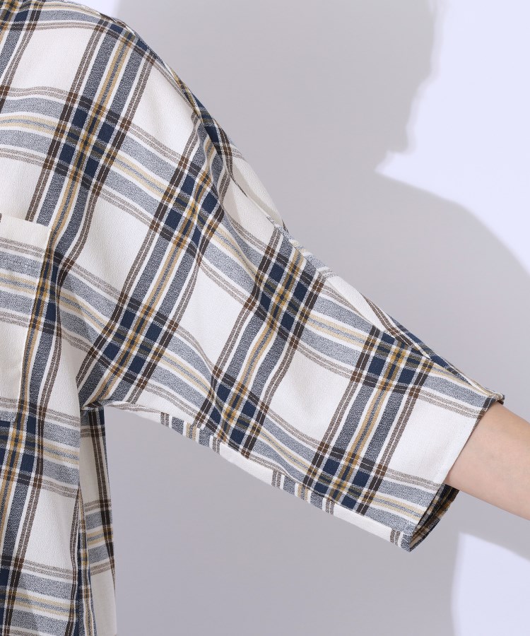 シューラルー(SHOO・LA・RUE)の【洗える】暑い時期もさらりと着られる 7分袖チェックシャツ18