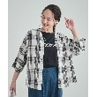 シューラルー(SHOO・LA・RUE)の【洗える】暑い時期もさらりと着られる 7分袖チェックシャツ オフホワイト(203)