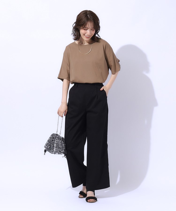 シューラルー(SHOO・LA・RUE)の【洗える】バックフリルで差をつける ドルマンTシャツ12