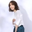 シューラルー(SHOO・LA・RUE)の【洗える】バックフリルで差をつける ドルマンTシャツ ホワイト(001)
