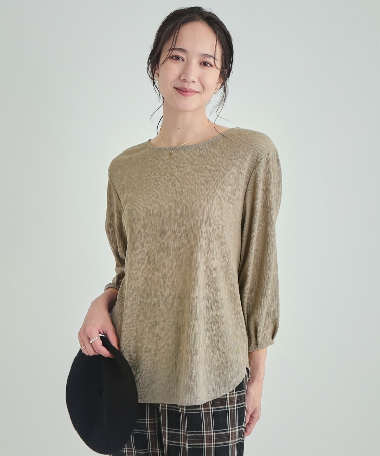 シューラルー(SHOO・LA・RUE)の【洗える/8分袖】二の腕カバー 楊柳パフスリーブトップス9