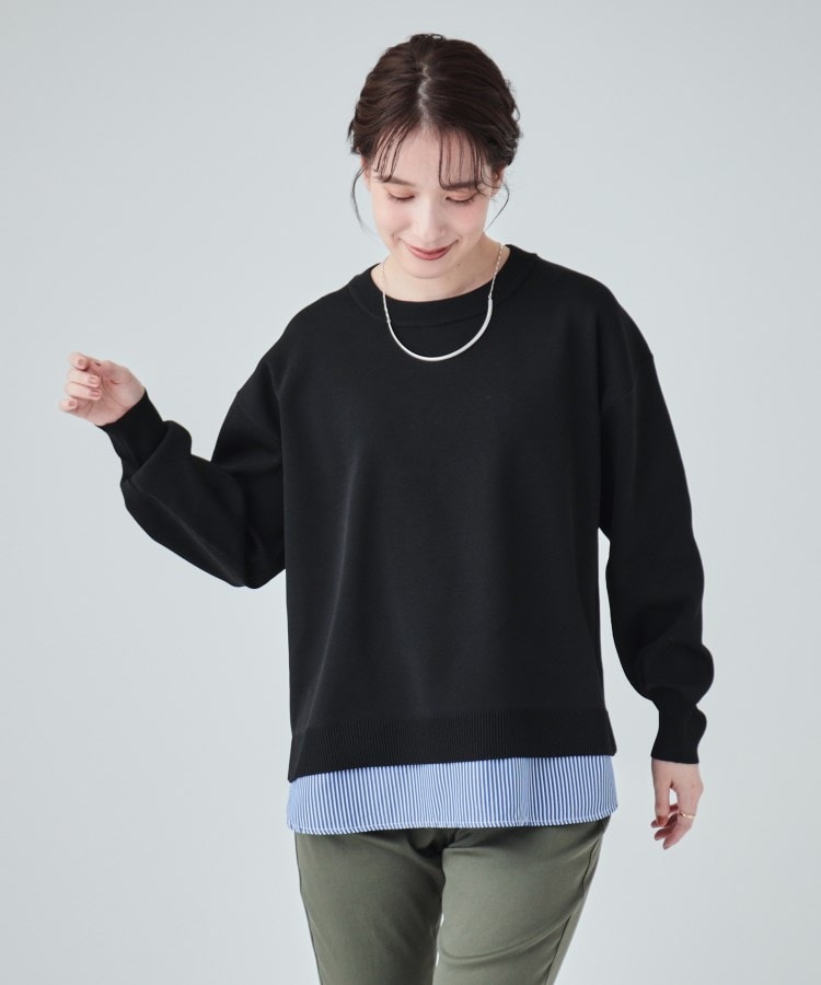 シューラルー(SHOO・LA・RUE)の一枚で簡単こなれ見え スポンディッシュ 裾レイヤード風ニット14