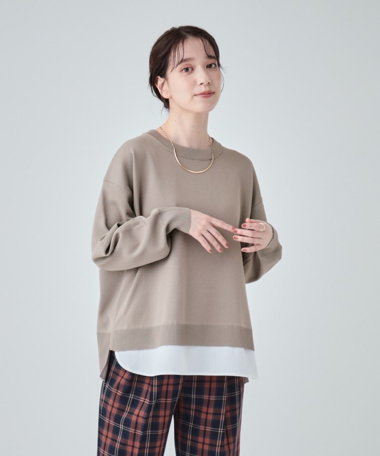 シューラルー(SHOO・LA・RUE)の一枚で簡単こなれ見え スポンディッシュ 裾レイヤード風ニット5