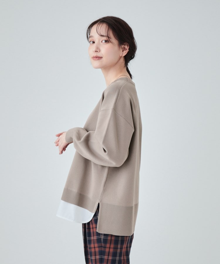 シューラルー(SHOO・LA・RUE)の一枚で簡単こなれ見え スポンディッシュ 裾レイヤード風ニット6