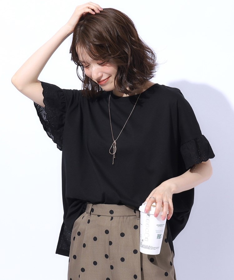 大人の可愛さを引き出す お袖レーストップス(カットソー 大人の可愛さを引き出す お袖レーストップス(カットソー
