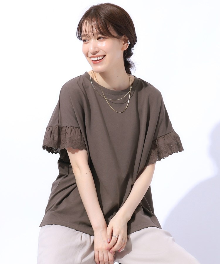 大人の可愛さを引き出す お袖レーストップス(カットソー 大人の可愛さを引き出す お袖レーストップス(カットソー