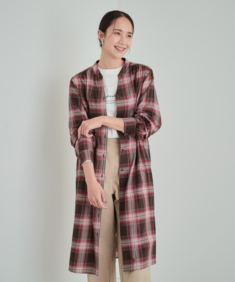 シューラルー(SHOO・LA・RUE)の【洗える】着回しいろいろ 大人のためのチェックシャツワンピース5