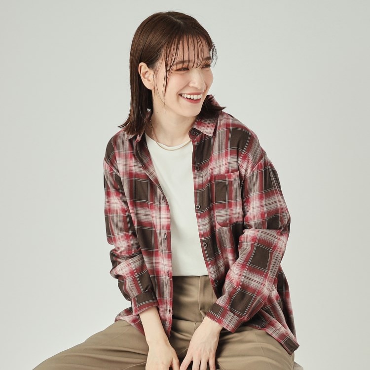 シューラルー(SHOO・LA・RUE)の【洗える】着回しいろいろ 大人のためのチェックシャツ シャツ・ブラウス