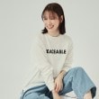 シューラルー(SHOO・LA・RUE)の【洗える】プリントロングスリーブTシャツ ホワイト(101)