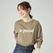 シューラルー(SHOO・LA・RUE)の【洗える】プリントロングスリーブTシャツ モカブラウン(342)