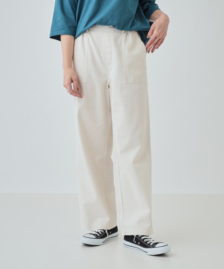 シューラルー(SHOO・LA・RUE)の【洗える】程よいワイドシルエットですっきりと コットンベイカーパンツ10