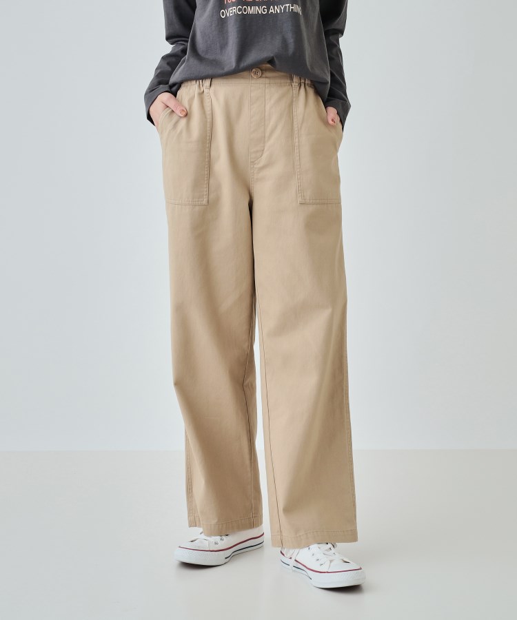 シューラルー(SHOO・LA・RUE)の【洗える】程よいワイドシルエットですっきりと コットンベイカーパンツ5